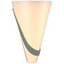 Half Cone 12" High Left Orientation Sterling Sconce With Opal Glass Sh