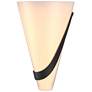 Half Cone 12" High Right Orientation Black Sconce With Opal Glass Shad