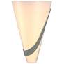 Half Cone 12" High Right Orientation Sterling Sconce With Opal Glass S