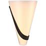 Half Cone 12"H Left Oil Rubbed Bronze Sconce w/ Opal Glass Shade