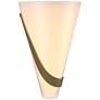 Half Cone 12"H Left Orientation Modern Brass Sconce With Opal Glass Sh