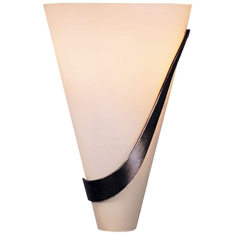 Image 1 Half Cone Sconce - Bronze Finish - Opal Glass - Right Orientation