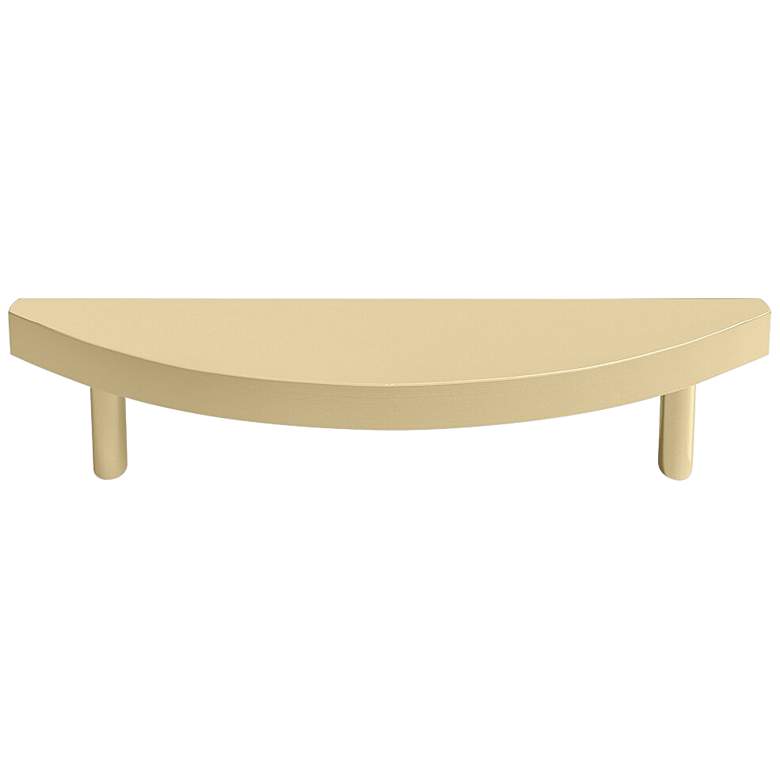 Image 1 Half Moon Satin Brass Metal 5 3/4" Wide Cabinet Pull