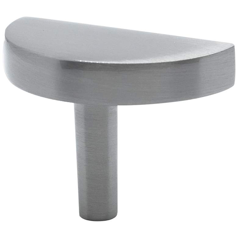 Image 1 Half Moon Satin Nickel Metal 1 3/4" Wide Cabinet Knob
