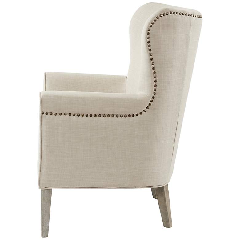 Image 6 Halford Natural Fabric Accent Wingback Chair more views