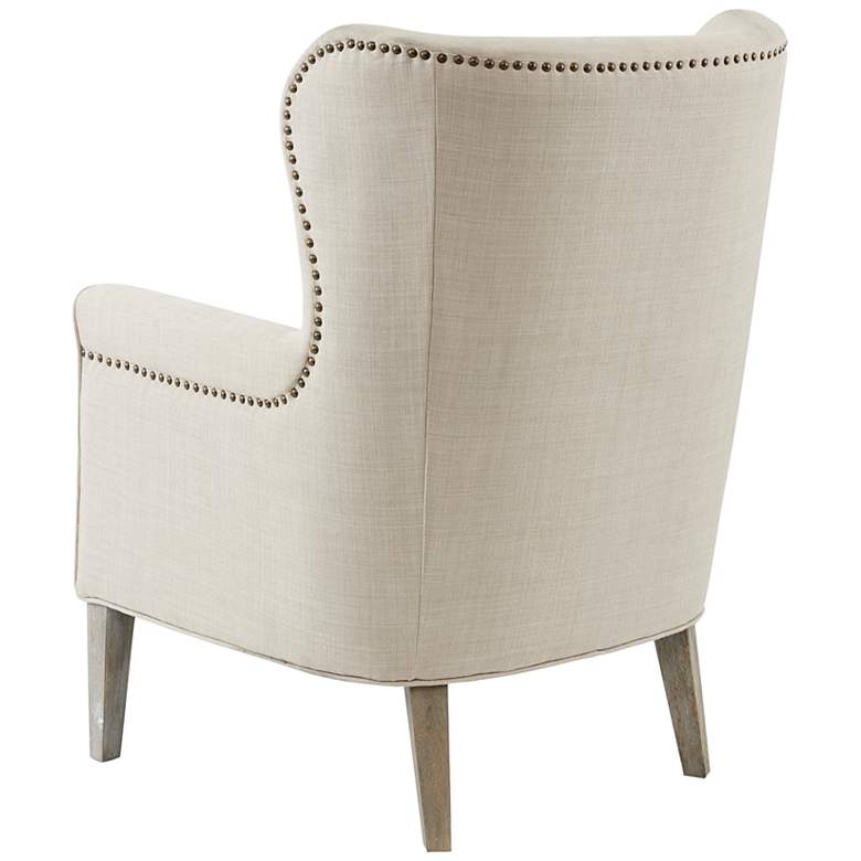 Image 7 Halford Natural Fabric Accent Wingback Chair more views