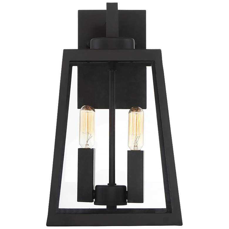 Image 1 Halifax; 2 Light; Medium Lantern; Matte Black Finish with Clear Glass