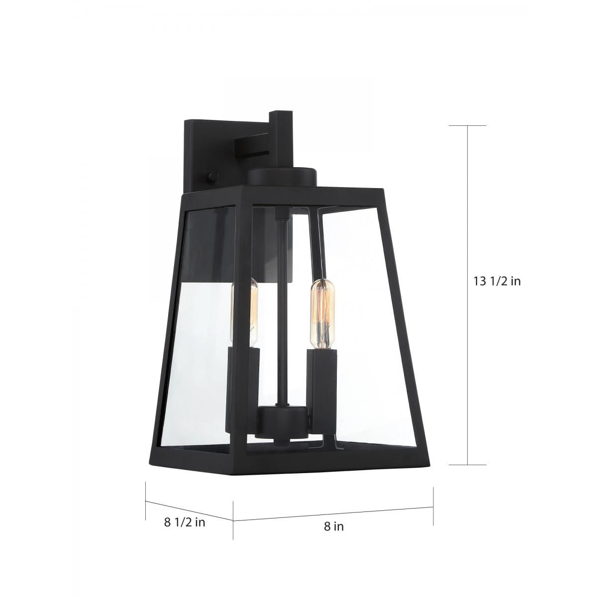 Image 5 Halifax; 2 Light; Medium Lantern; Matte Black Finish with Clear Glass more views