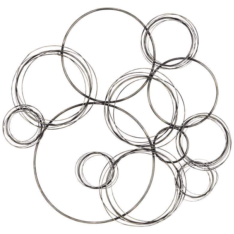 Image 2 Halifax 36 1/2" High Distressed Gunmetal Circle Wall Plaque