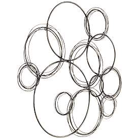 Image5 of Halifax 36 1/2" High Distressed Gunmetal Circle Wall Plaque more views