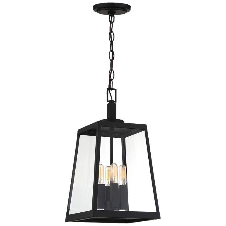 Image 1 Halifax; 4 Light; Hanging Lantern; Matte Black Finish with Clear Glass