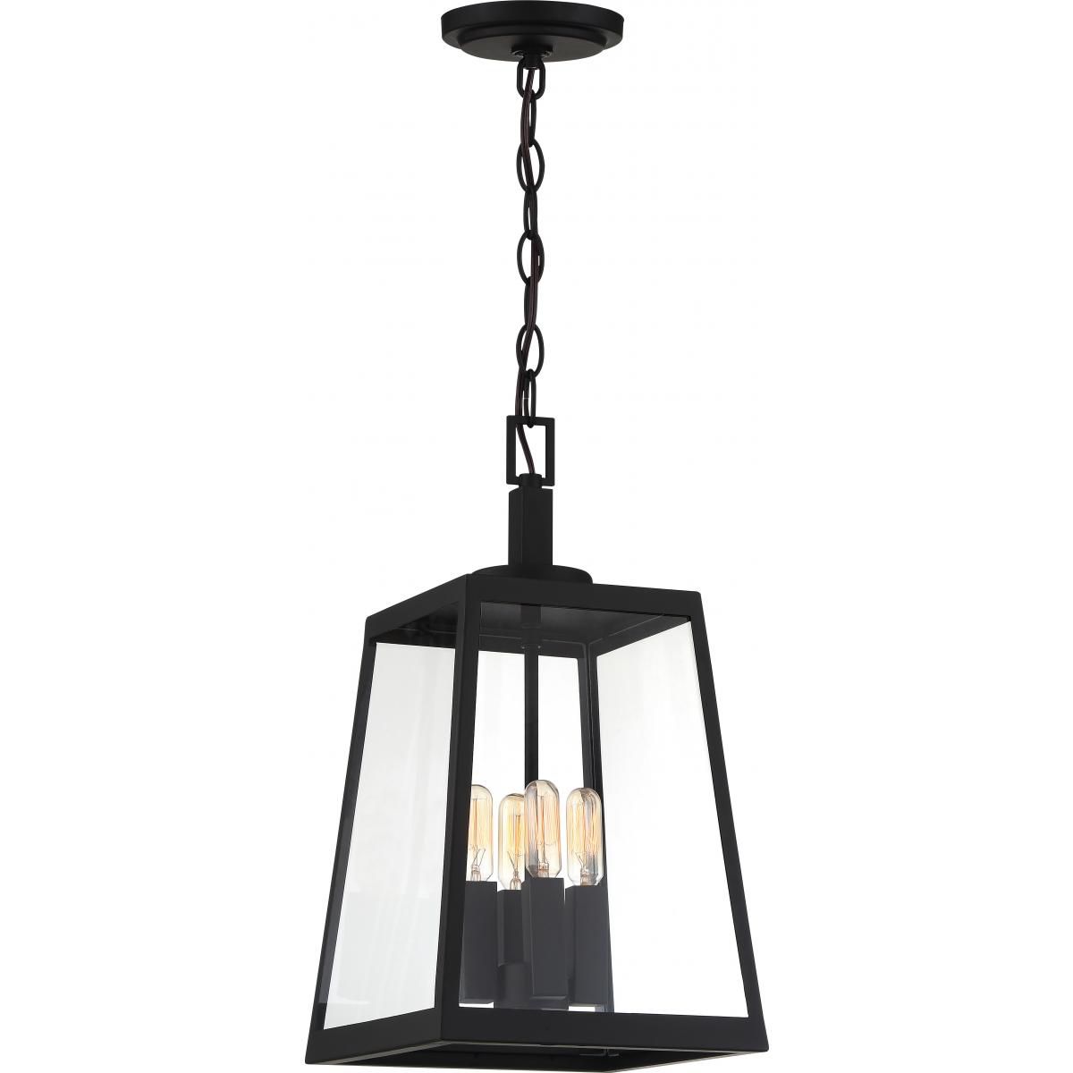 Image 2 Halifax; 4 Light; Hanging Lantern; Matte Black Finish with Clear Glass more views