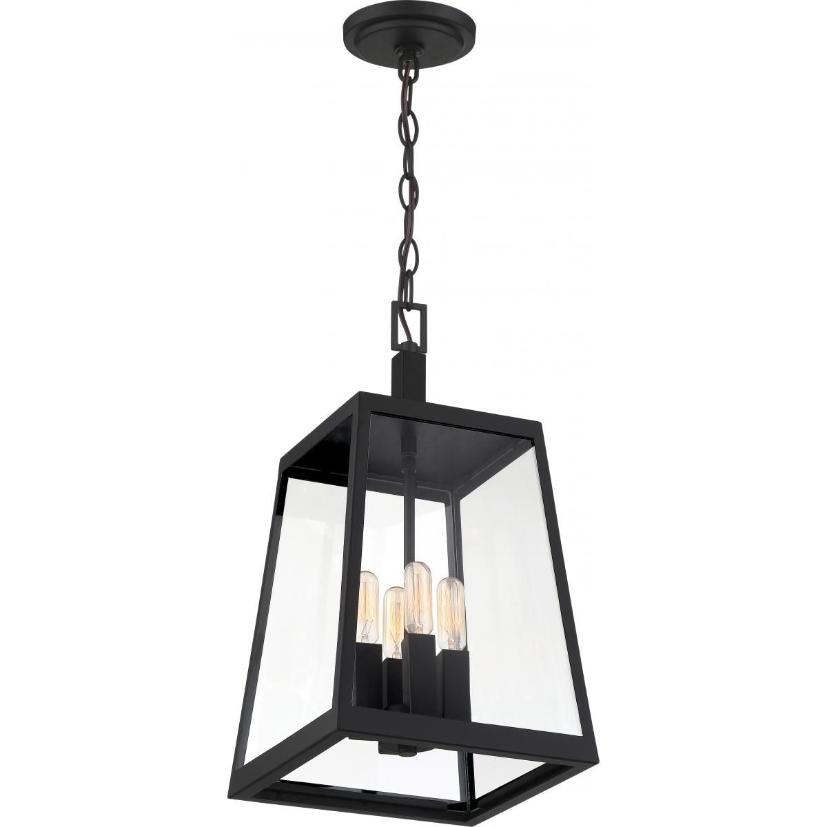 Image 3 Halifax; 4 Light; Hanging Lantern; Matte Black Finish with Clear Glass more views