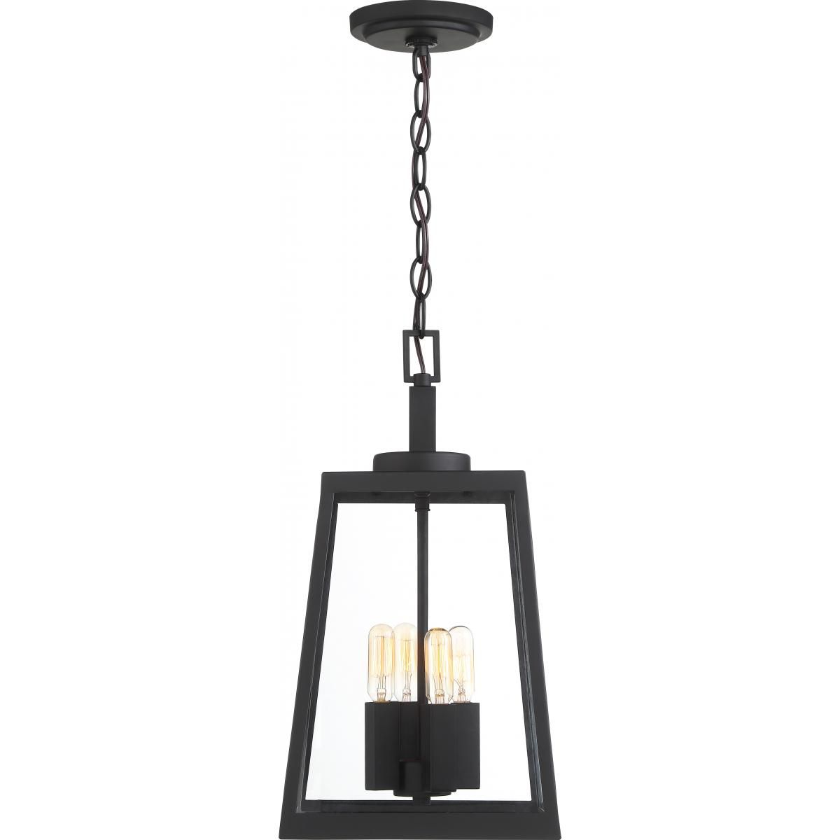 Image 5 Halifax; 4 Light; Hanging Lantern; Matte Black Finish with Clear Glass more views