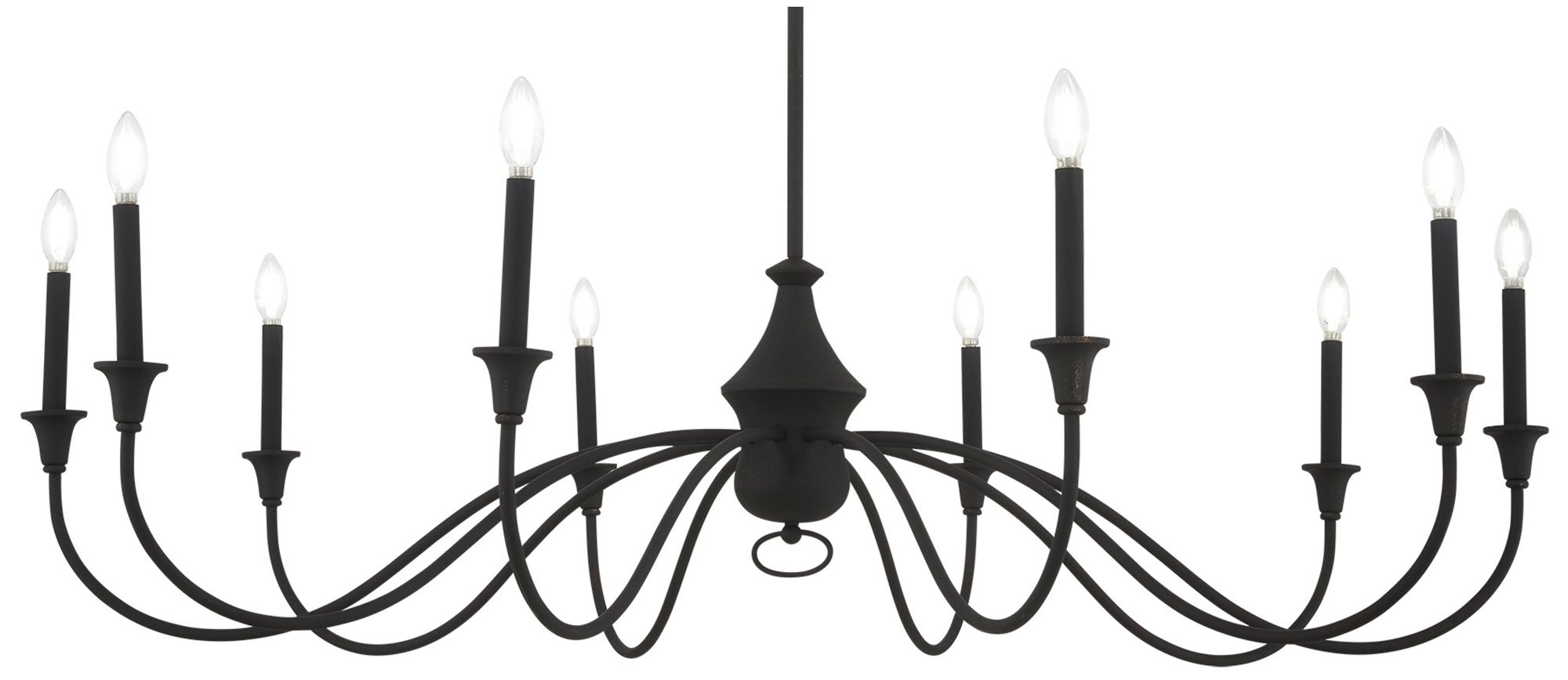 Image 3 Halifax County 58" Wide Textured Black 10-Light Chandelier more views