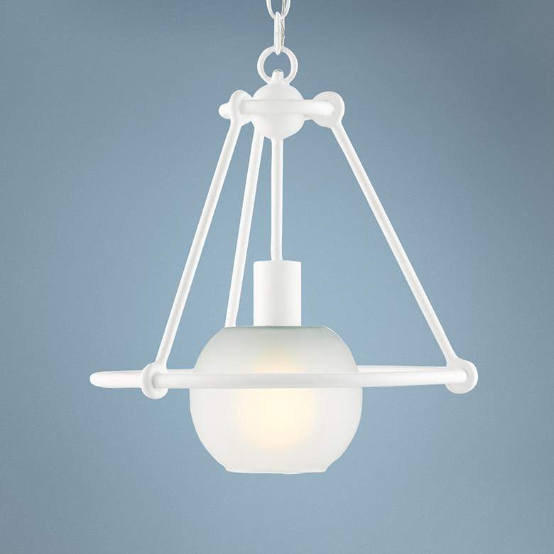 Image 1 Halliday 14 1/2 inch Wide Gesso White Pendant Light