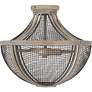 3_Hallie 2-Light Distressed Grey Wood Semi-Flush Mount Light more views
