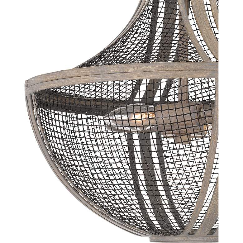 Image 5 Hallie 2-Light Distressed Grey Wood Semi-Flush Mount Light more views