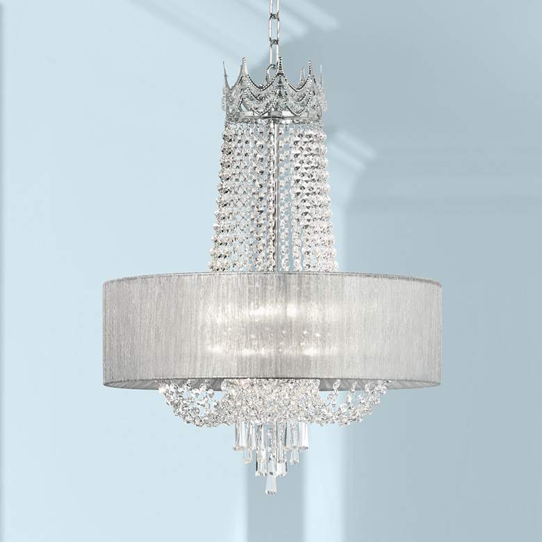 Image 1 Hallie 21 inch Wide Clear Crystal Chandelier