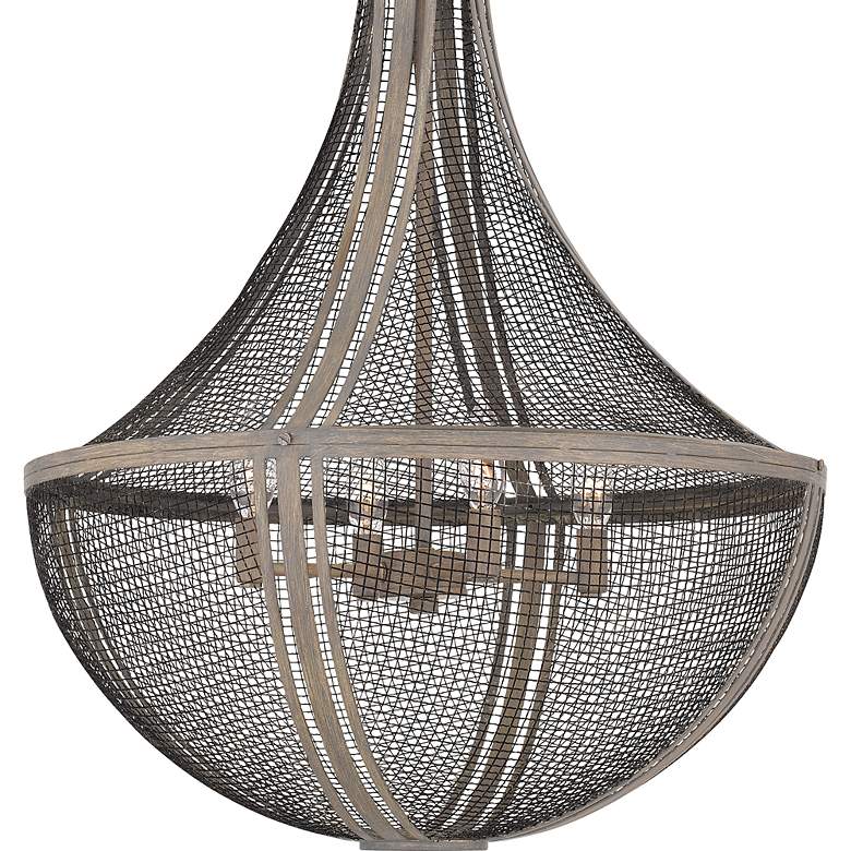 Image 5 Hallie 4-Light Distressed Grey Wood Pendant Light more views