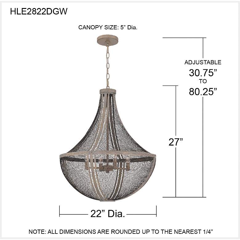 Image 7 Hallie 4-Light Distressed Grey Wood Pendant Light more views