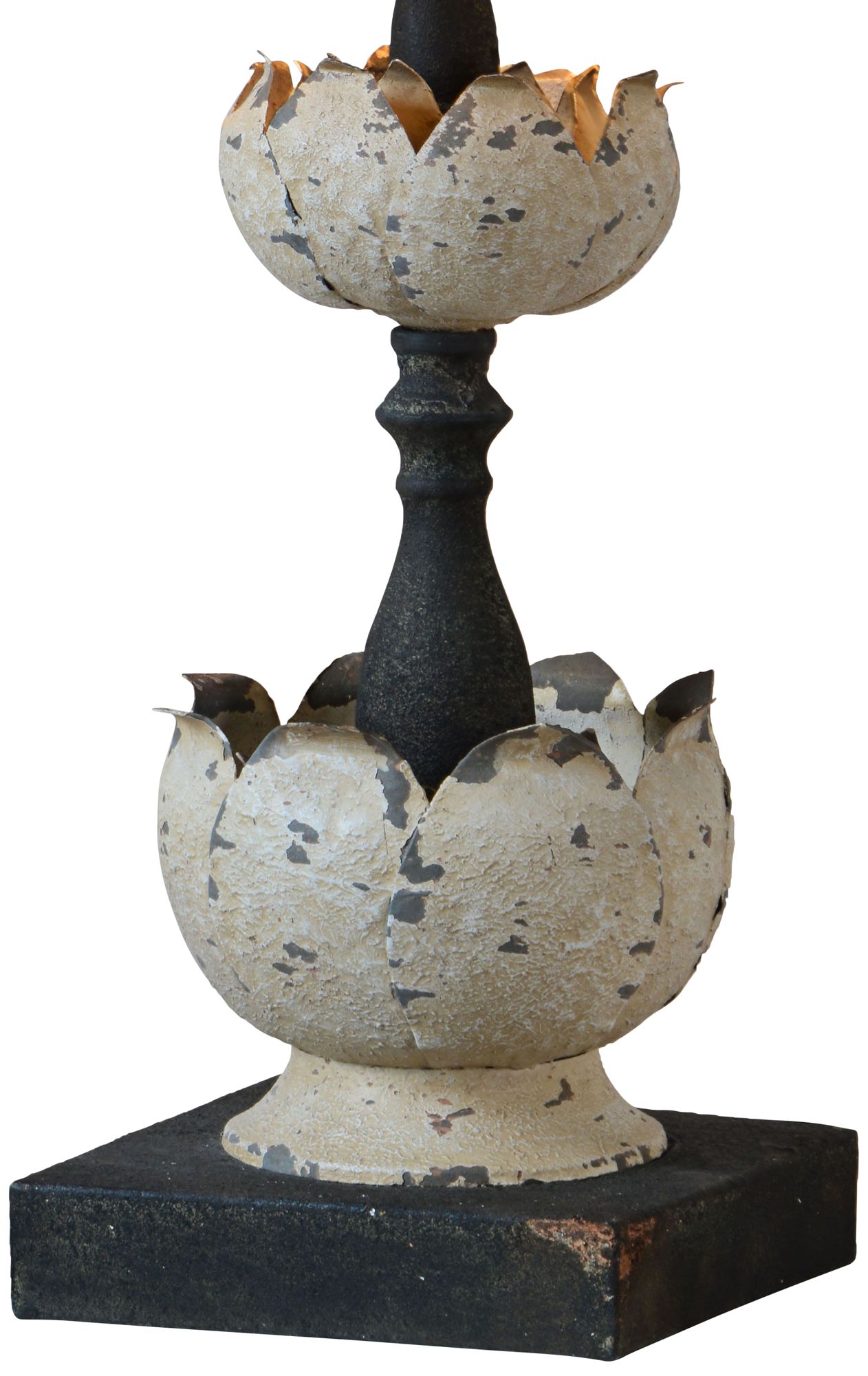 Hallie Distressed White And Black Table Lamp 73J42 Lamps Plus