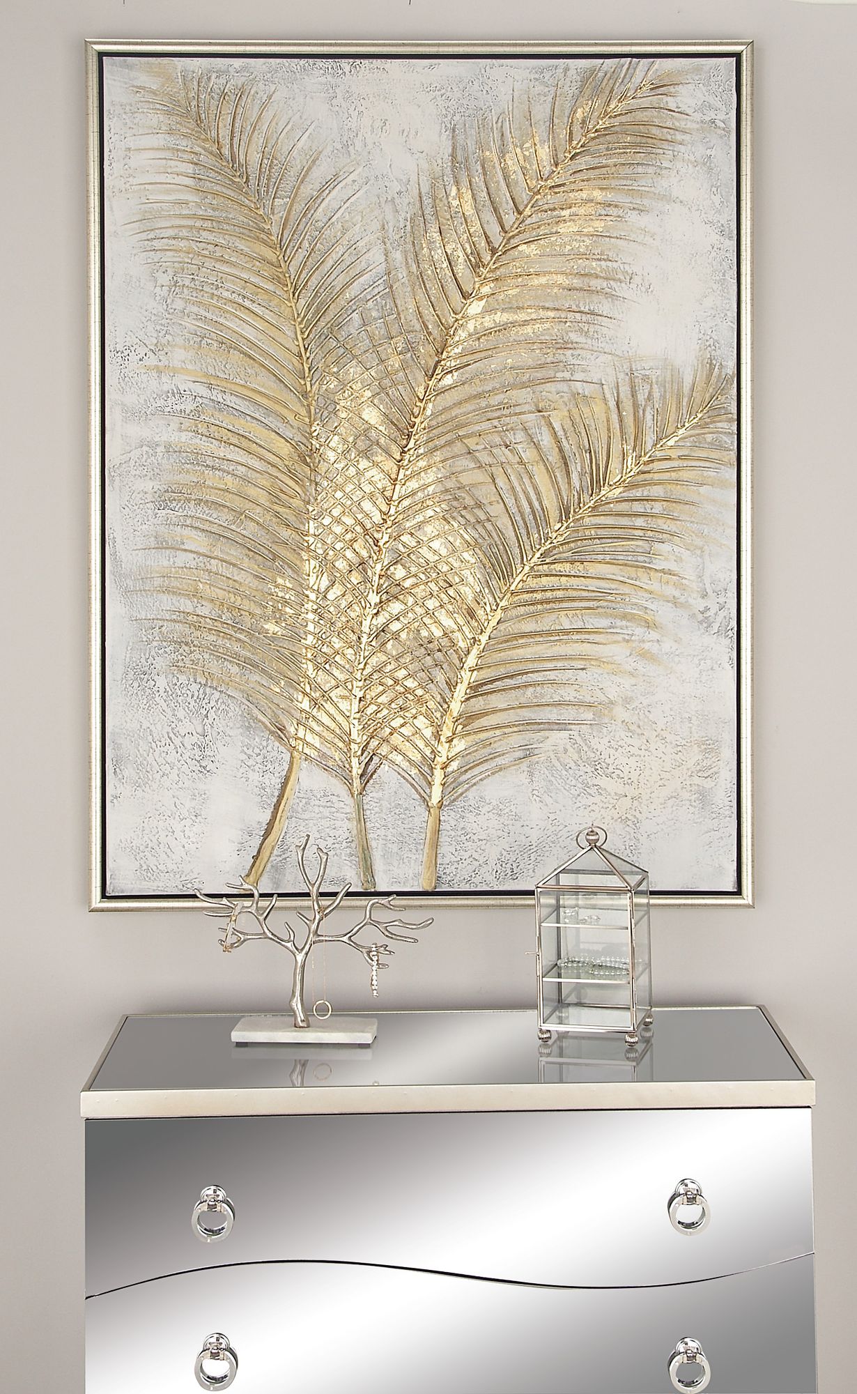 Image 4 Hallie Polished Gold 48" High Framed Canvas Wall Art more views
