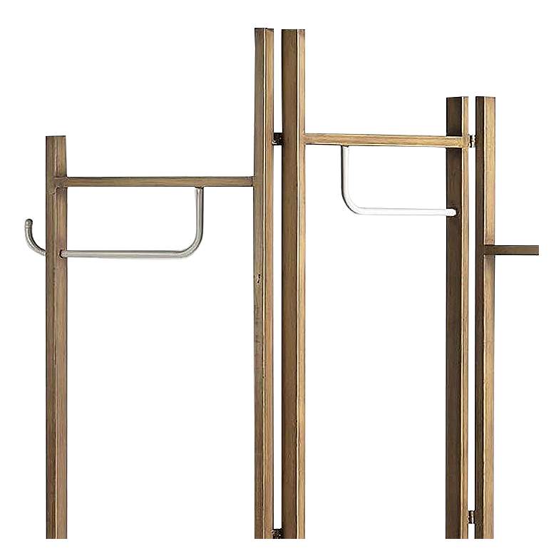 Image 3 Hallstand 52"W Wooden Coated Metal Screen/Mobile Wardrobe more views