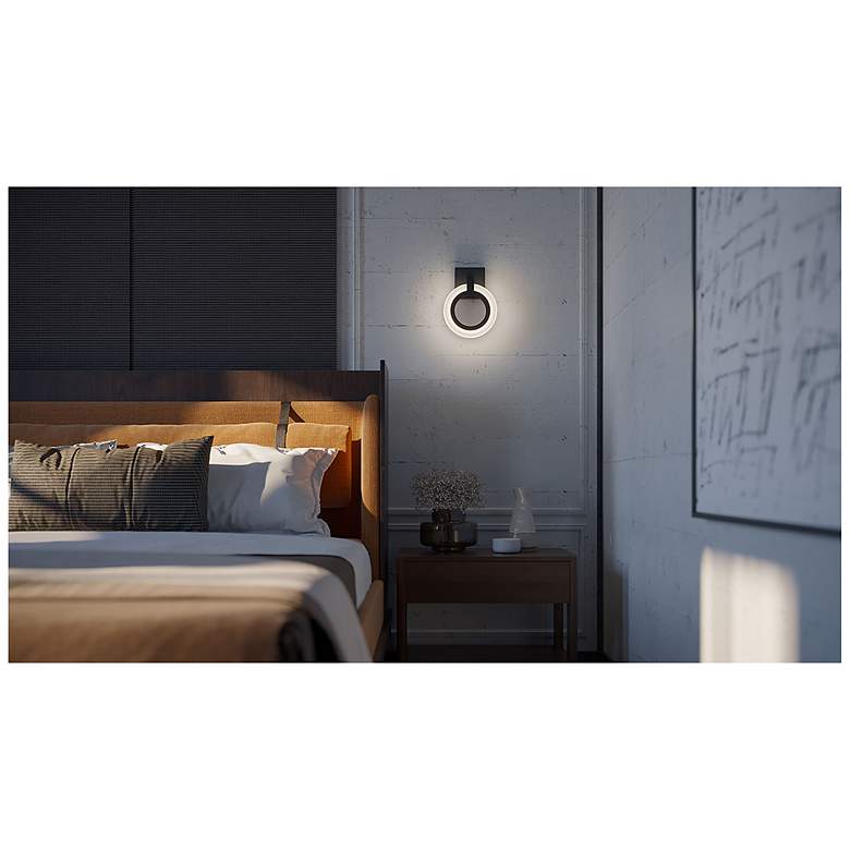 Image 2 Halo 10.75" High Black LED Sconce more views