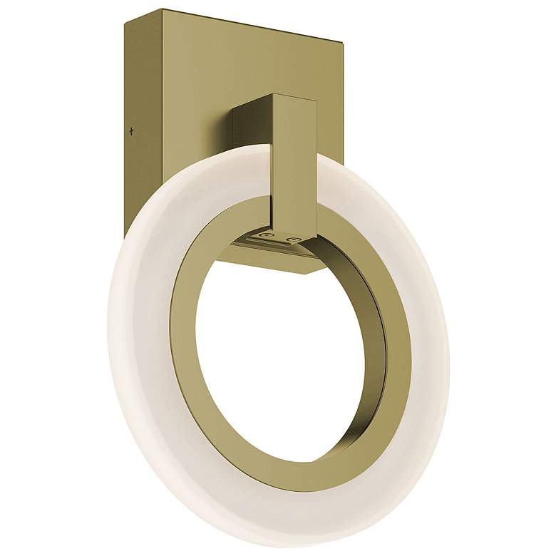 Image 1 Halo 10.75" High Light Antique Brass LED Sconce