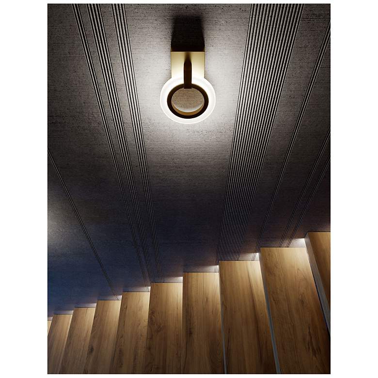 Image 2 Halo 10.75" High Light Antique Brass LED Sconce more views