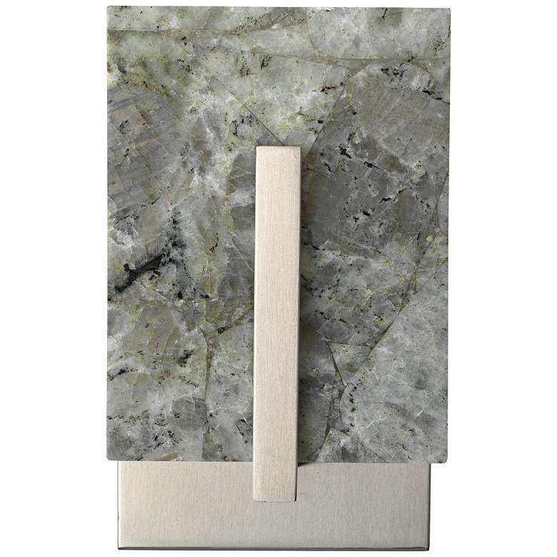Image 1 Halo 10 1/4" High Labradorite and Antique Silver Wall Sconce