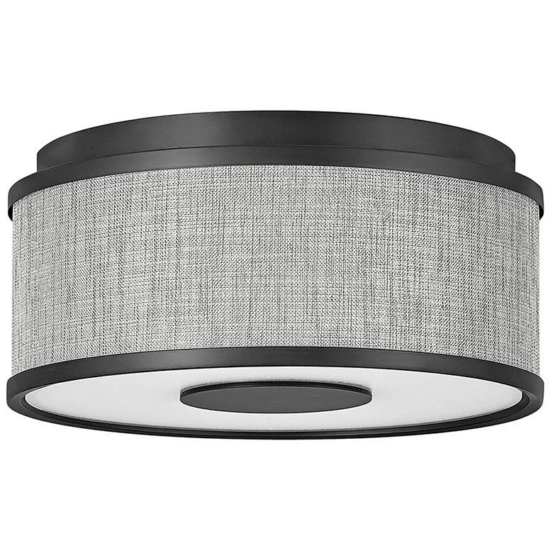 Image 1 Halo 13 1/4 inch Wide Black Ceiling Light with Gray Shade