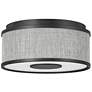 Halo 13 1/4" Wide Black Ceiling Light with Gray Shade