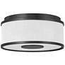 Halo 13 1/4" Wide Black Ceiling Light with Off-White Shade