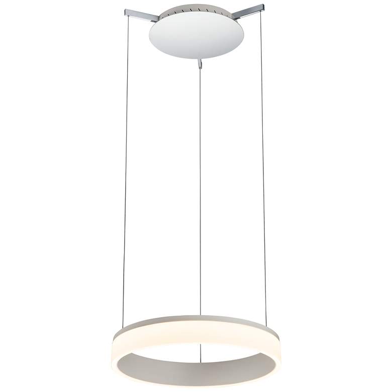 Image 1 Halo 17.7" Vanilla White/Chrome Pendant