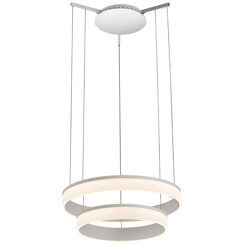 Image 1 Halo 23.6" Vanilla White/Chrome Pendant
