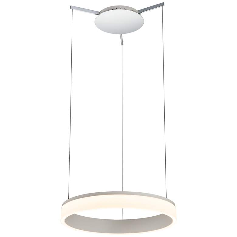 Image 1 Halo 23.9" Vanilla White/Chrome Pendant