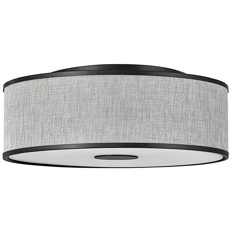 Image 1 Halo 24 1/4 inch Wide Black Ceiling Light with Gray Shade