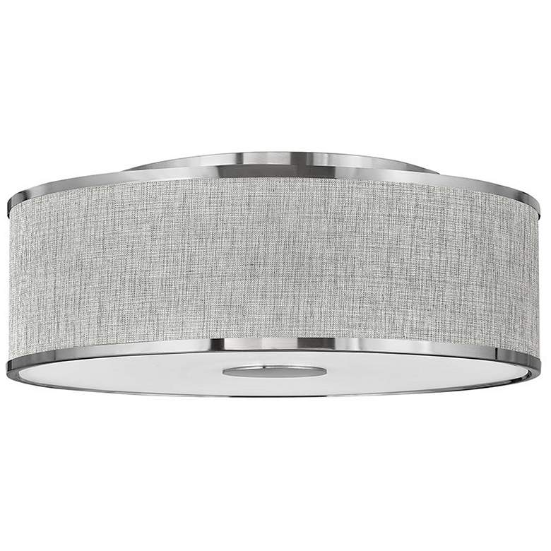Image 1 Halo 24 1/4" Wide Nickel Ceiling Light with Gray Shade