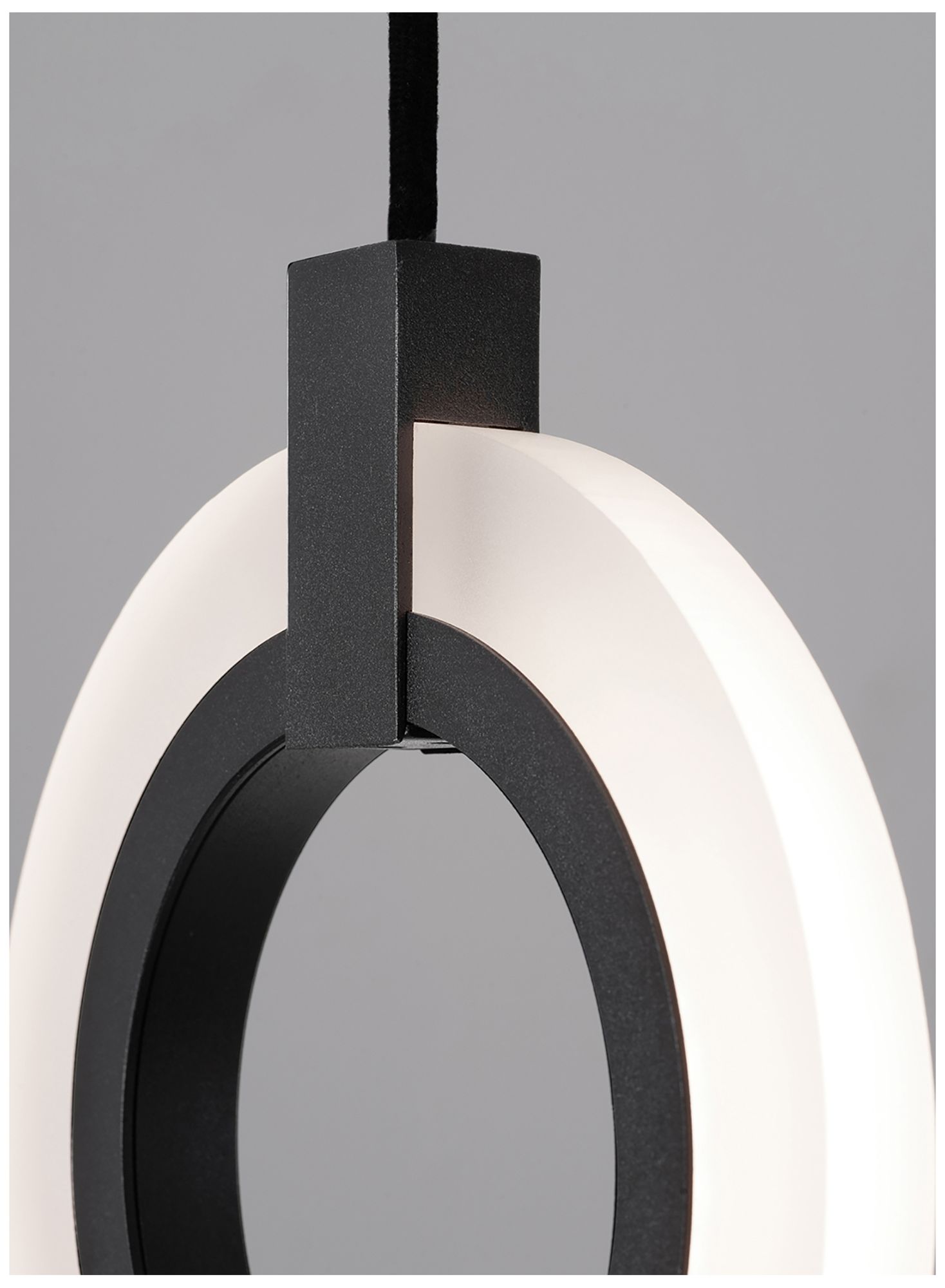 Image 3 Halo 8" Wide Black LED Pendant more views