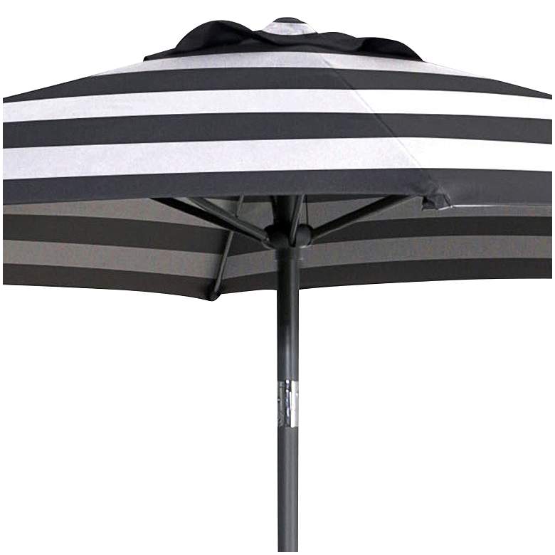 Image 2 Halo 9-Foot Black and White Stripes Tilting Umbrella more views