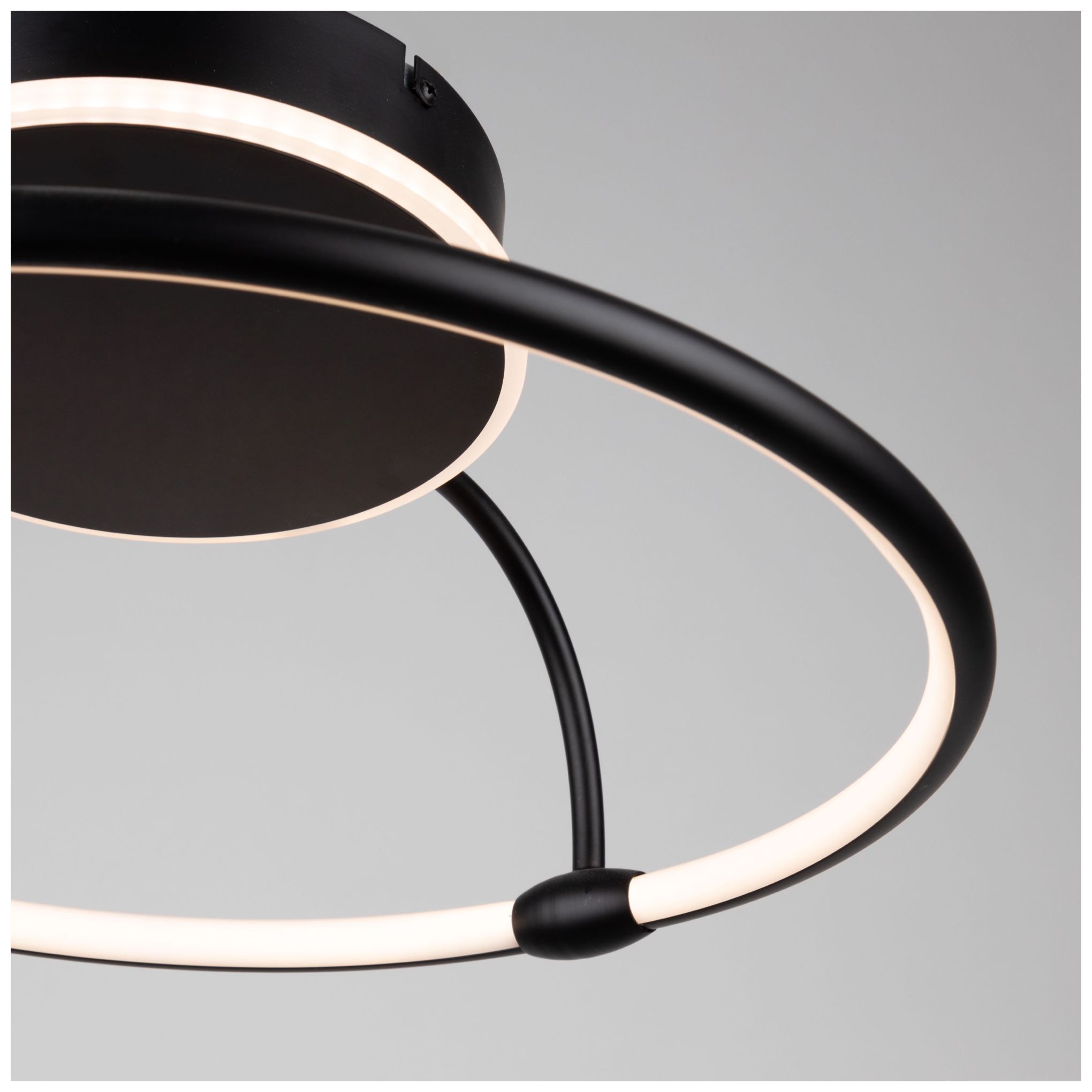 Image 3 Halo Collection Integrated LED Semi-Flush Mount, Black - Made to Order more views