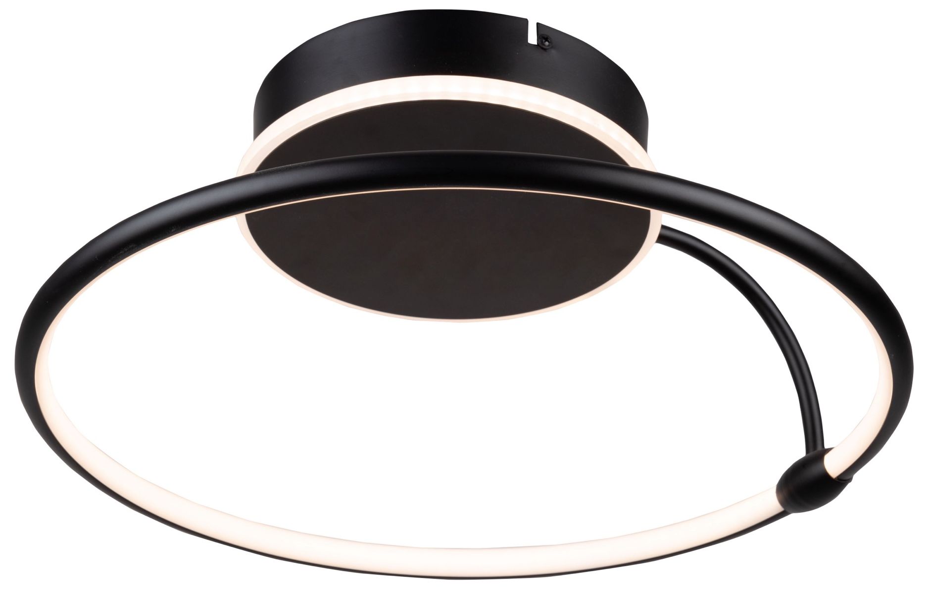 Halo Collection Integrated LED Semi-Flush Mount, Black - Made to Order