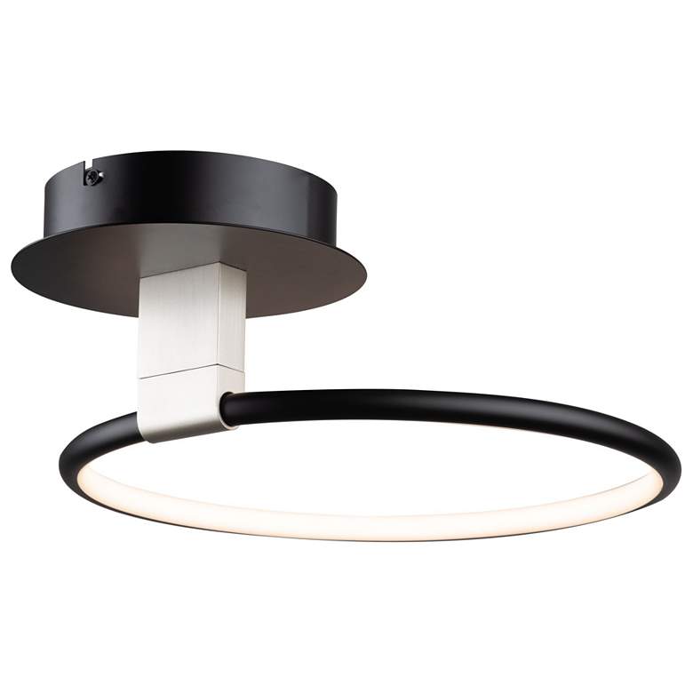 Image 1 Halo Collection Integrated LED Semi-Flush Mount, Black