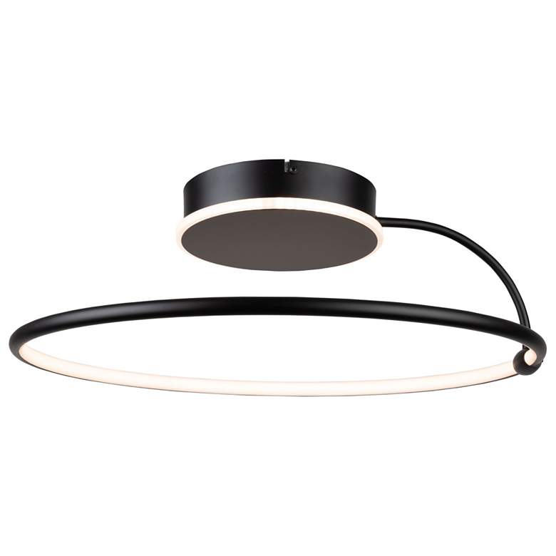 Image 1 Halo Collection Integrated LED Semi-Flush Mount, Black