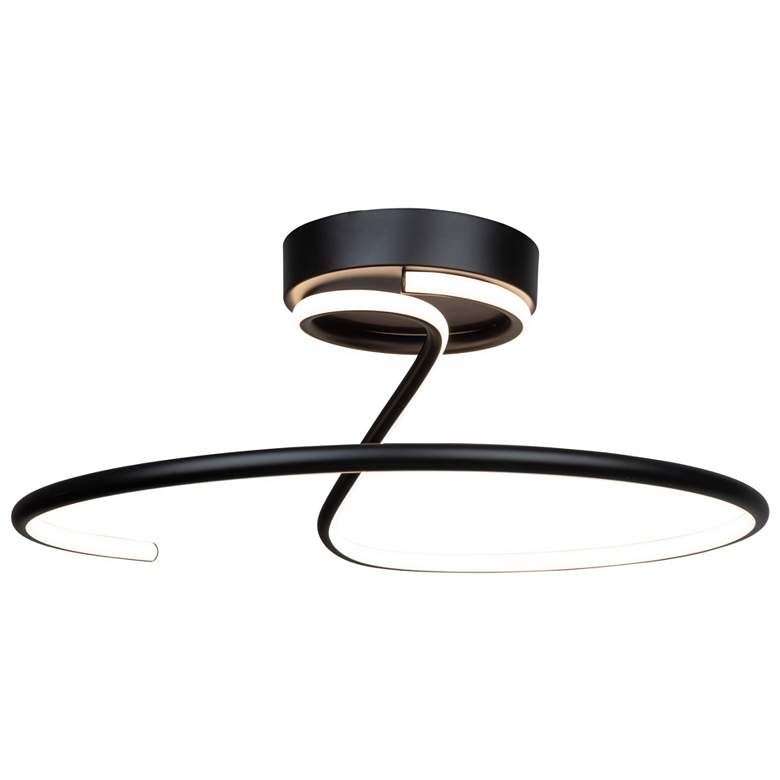 Image 1 Halo Collection Integrated LED Semi-Flush Mount, Black