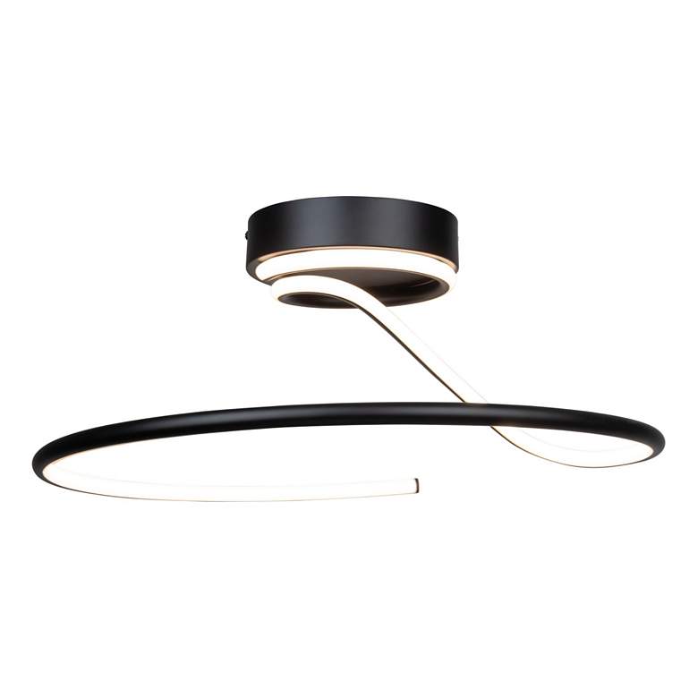 Image 2 Halo Collection Integrated LED Semi-Flush Mount, Black more views