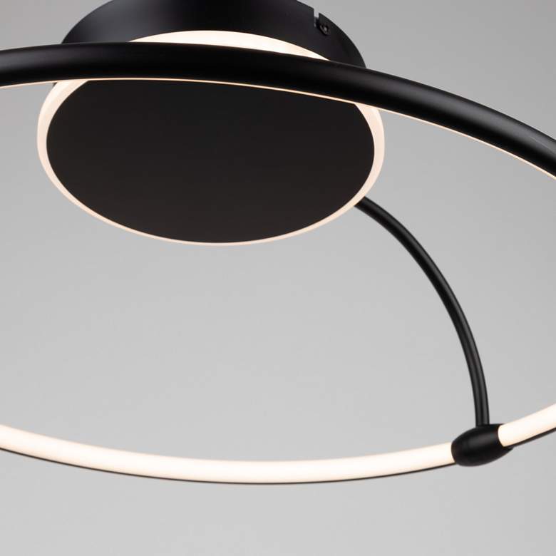 Image 3 Halo Collection Integrated LED Semi-Flush Mount, Black more views