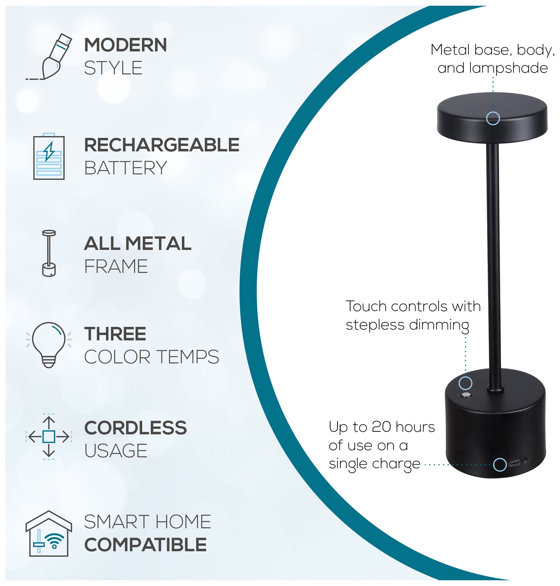Halo Touch 11.3" High LED Accent Lamp